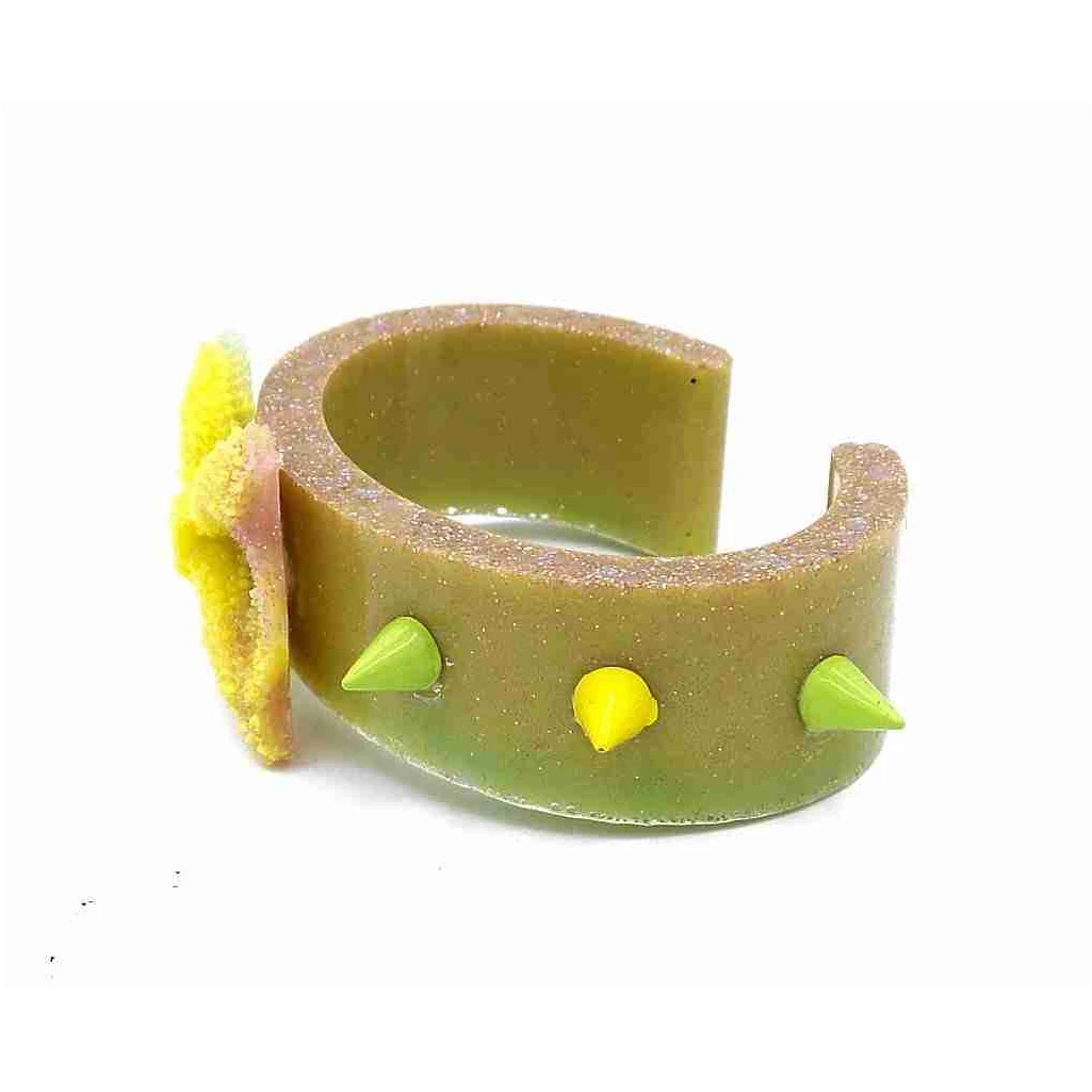 Lemon Lime Resin Cuff With Bow
